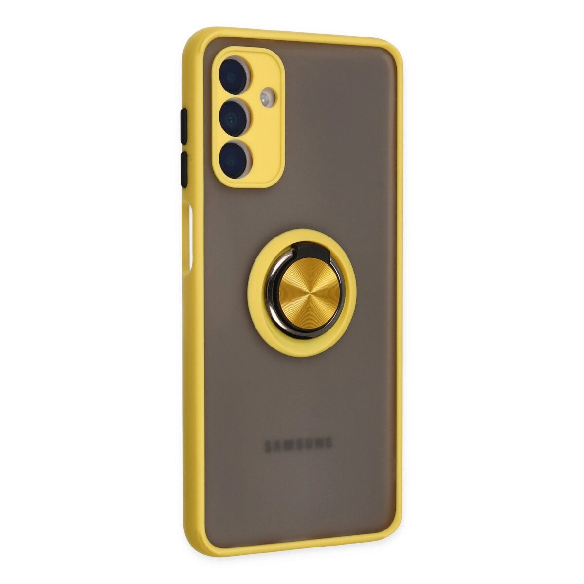 Samsung Galaxy A04s Kılıf Montreal Yüzüklü Silikon Kapak - Sarı Samsung Galaxy A04s Kılıf Montreal Yüzüklü Silikon Kapak - Sarı