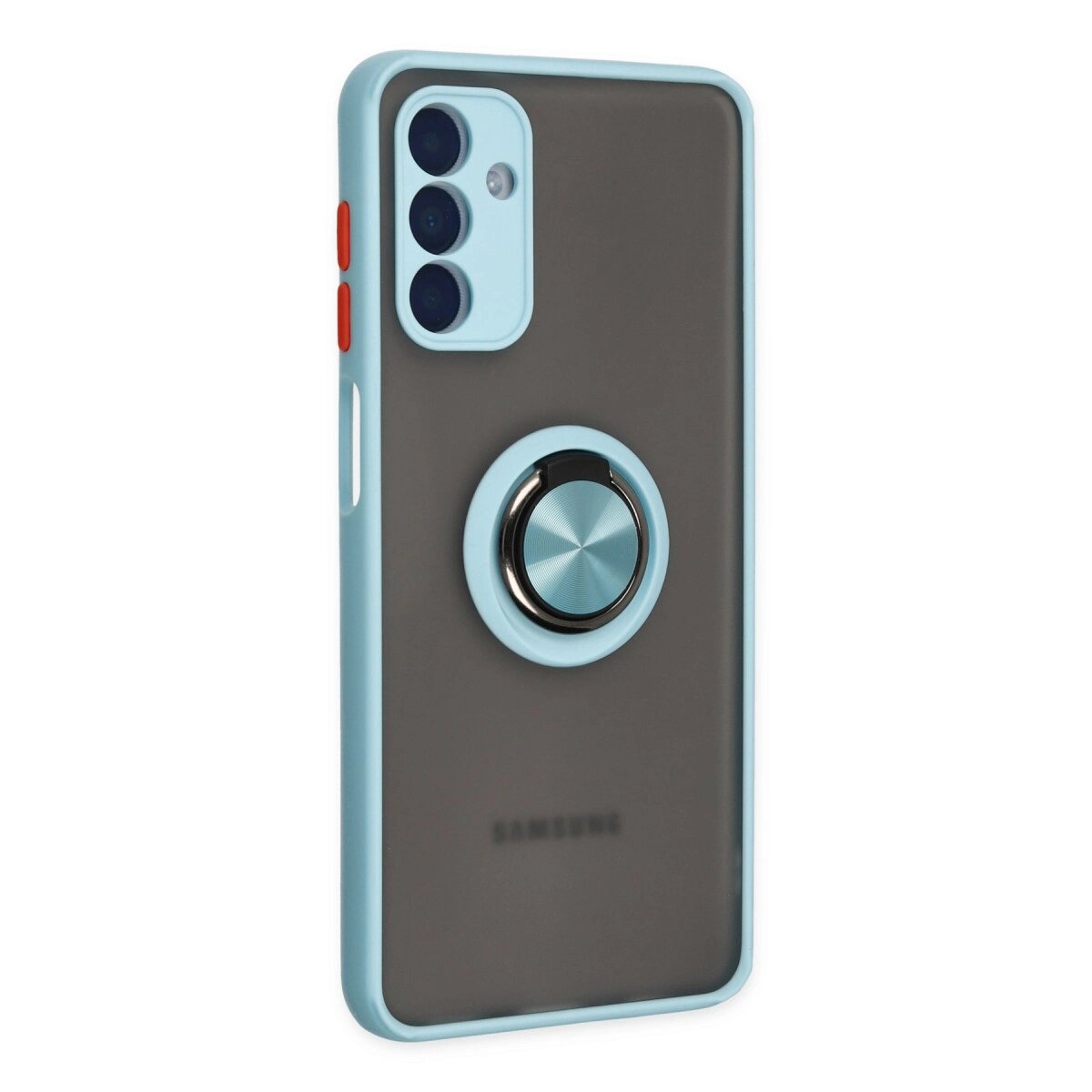 Samsung Galaxy A04s Kılıf Montreal Yüzüklü Silikon Kapak - Buz Mavi Samsung Galaxy A04s Kılıf Montreal Yüzüklü Silikon Kapak - Buz Mavi