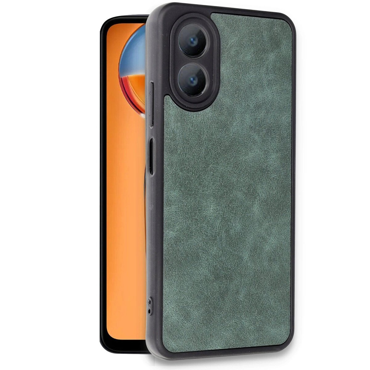 Oppo A38 Kılıf Aras Deri Kapak - Koyu Yeşil Oppo A38 Kılıf Aras Deri Kapak - Koyu Yeşil