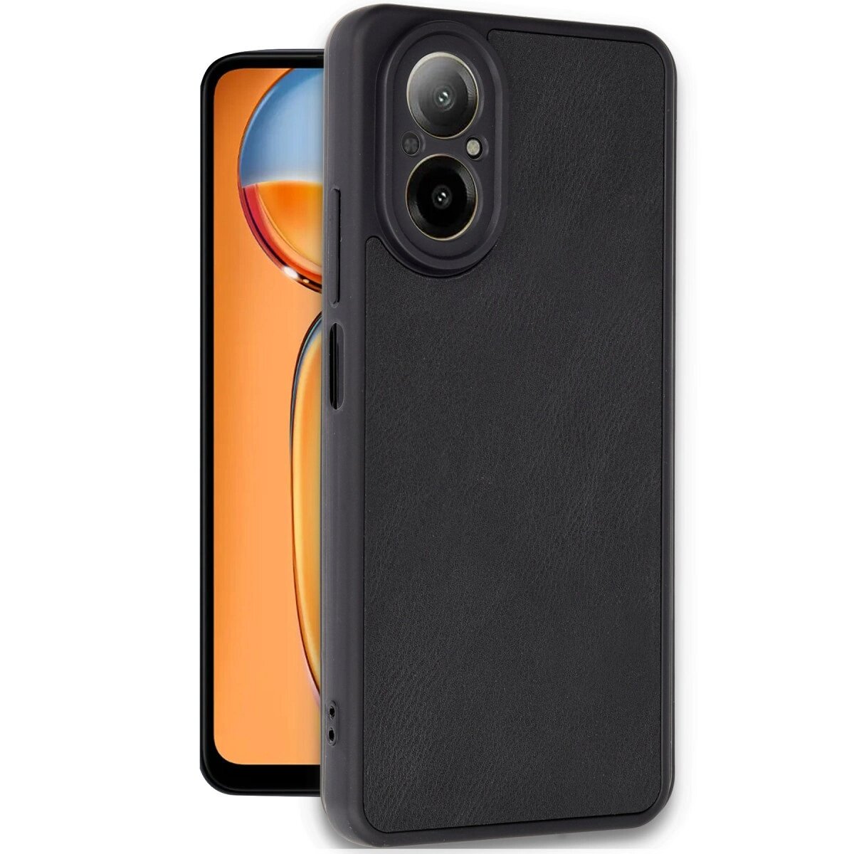 Realme 12 Lite Kılıf Aras Deri Kapak - Siyah Realme 12 Lite Kılıf Aras Deri Kapak - Siyah