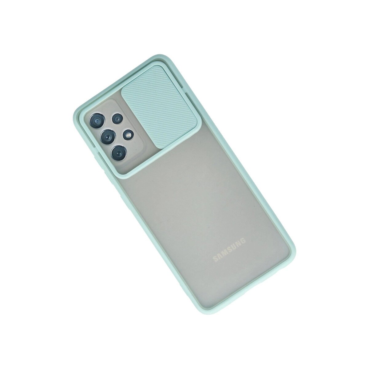 Samsung Galaxy A32 Kılıf Palm Buzlu Kamera Sürgülü Silikon - Turkuaz Samsung Galaxy A32 Kılıf Palm Buzlu Kamera Sürgülü Silikon - Turkuaz