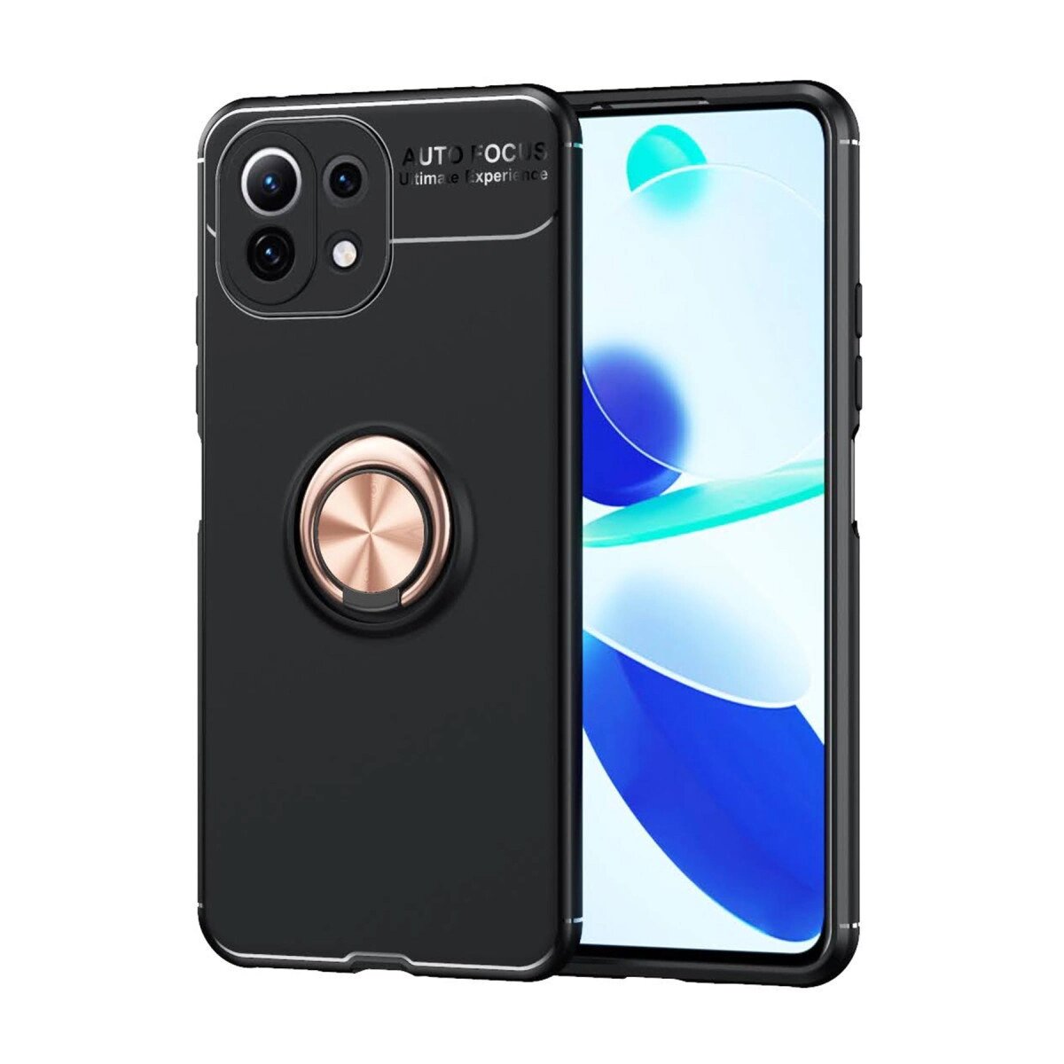 Xiaomi Mi 11 Lite Kılıf Range Yüzüklü Silikon - Siyah-gold Xiaomi Mi 11 Lite Kılıf Range Yüzüklü Silikon - Siyah-gold