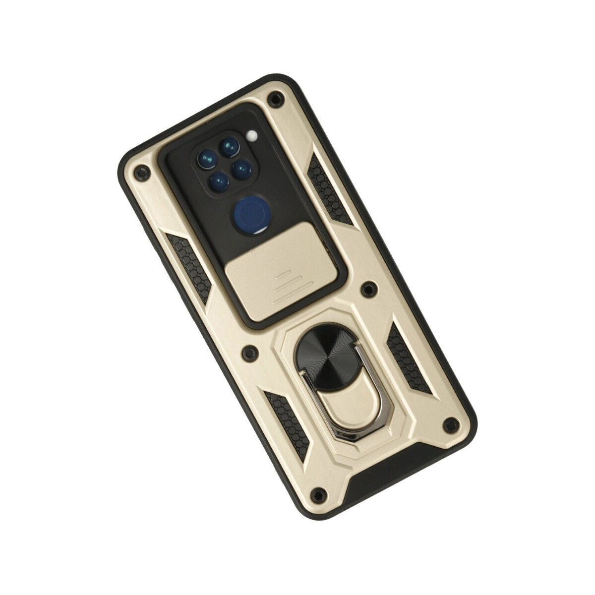 Xiaomi Redmi Note 9 Kılıf Pars Lens Yüzüklü Silikon - Gold Xiaomi Redmi Note 9 Kılıf Pars Lens Yüzüklü Silikon - Gold