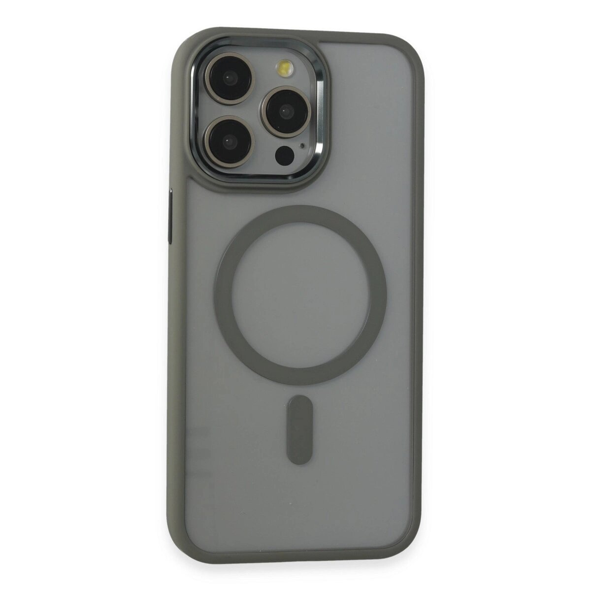 Apple İphone 15 Pro Max Kılıf Room Magneticsafe Silikon - Gri Apple İphone 15 Pro Max Kılıf Room Magneticsafe Silikon - Gri