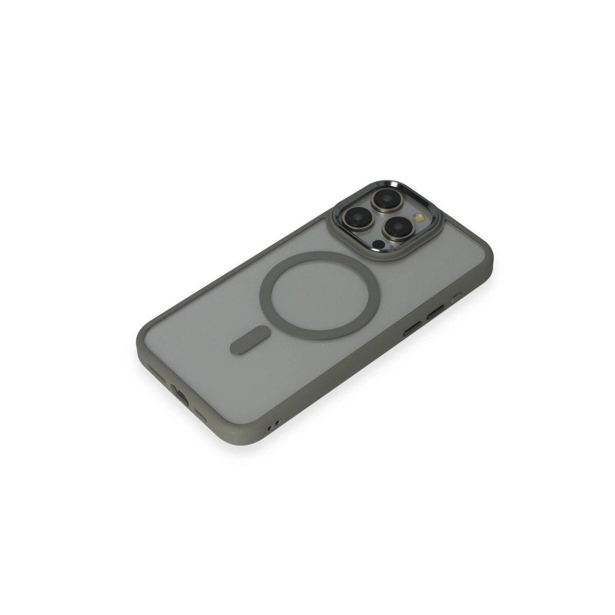 Apple İphone 15 Pro Max Kılıf Room Magneticsafe Silikon - Gri Apple İphone 15 Pro Max Kılıf Room Magneticsafe Silikon - Gri