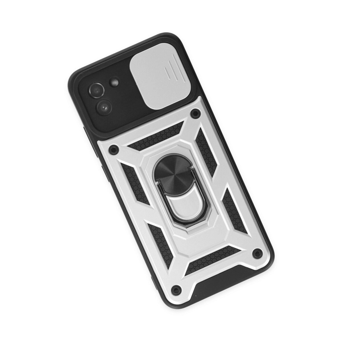Samsung Galaxy A03 Kılıf Pars Lens Yüzüklü Silikon - Gümüş Samsung Galaxy A03 Kılıf Pars Lens Yüzüklü Silikon - Gümüş