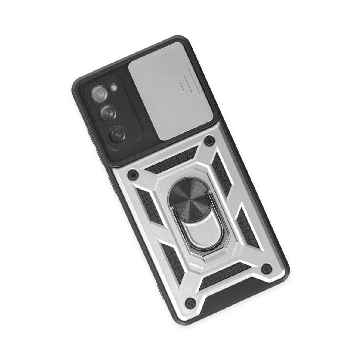 Samsung Galaxy S20 Fe Kılıf Pars Lens Yüzüklü Silikon - Gümüş Samsung Galaxy S20 Fe Kılıf Pars Lens Yüzüklü Silikon - Gümüş