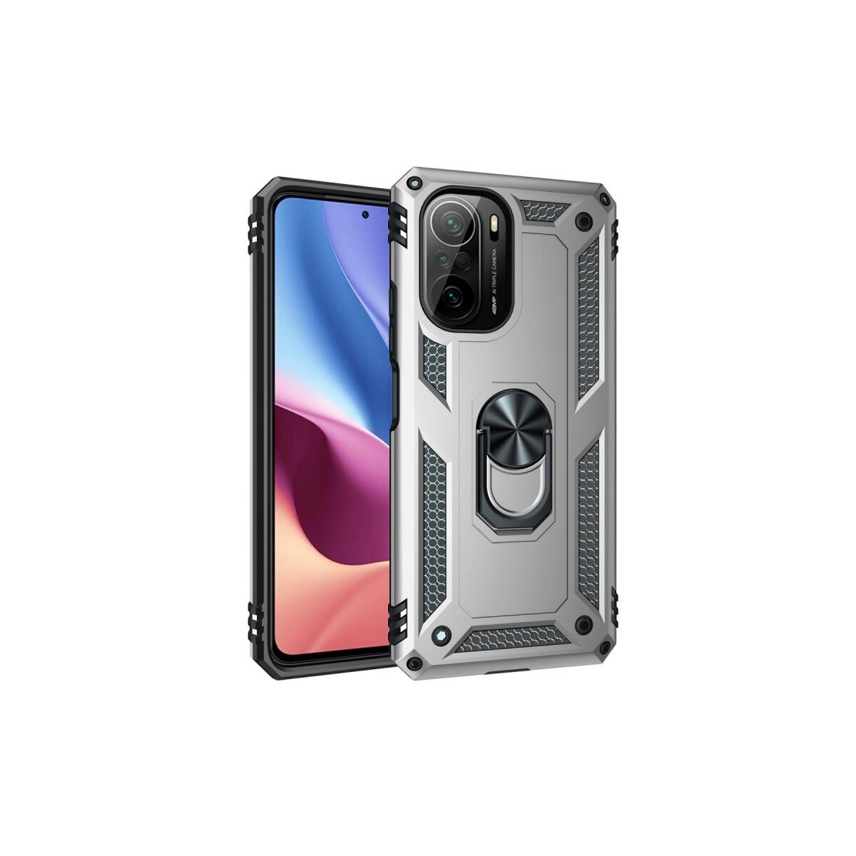 Xiaomi Poco F3 Kılıf Sofya Yüzüklü Silikon Kapak - Gümüş Xiaomi Poco F3 Kılıf Sofya Yüzüklü Silikon Kapak - Gümüş