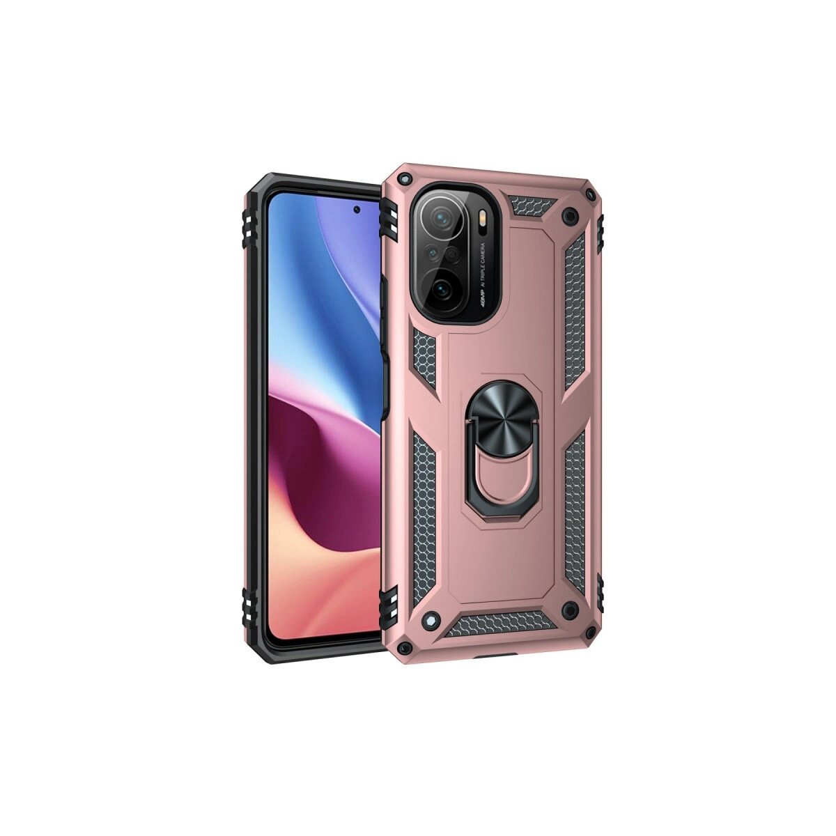 Xiaomi Poco F3 Kılıf Sofya Yüzüklü Silikon Kapak - Rose Xiaomi Poco F3 Kılıf Sofya Yüzüklü Silikon Kapak - Rose