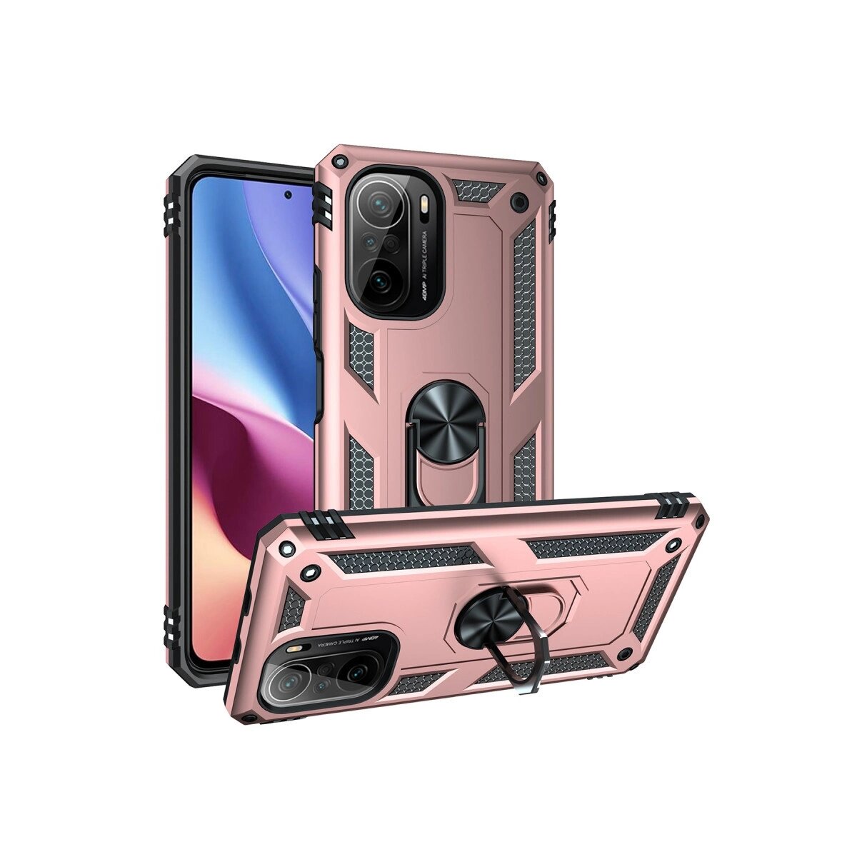 Xiaomi Poco F3 Kılıf Sofya Yüzüklü Silikon Kapak - Rose Xiaomi Poco F3 Kılıf Sofya Yüzüklü Silikon Kapak - Rose