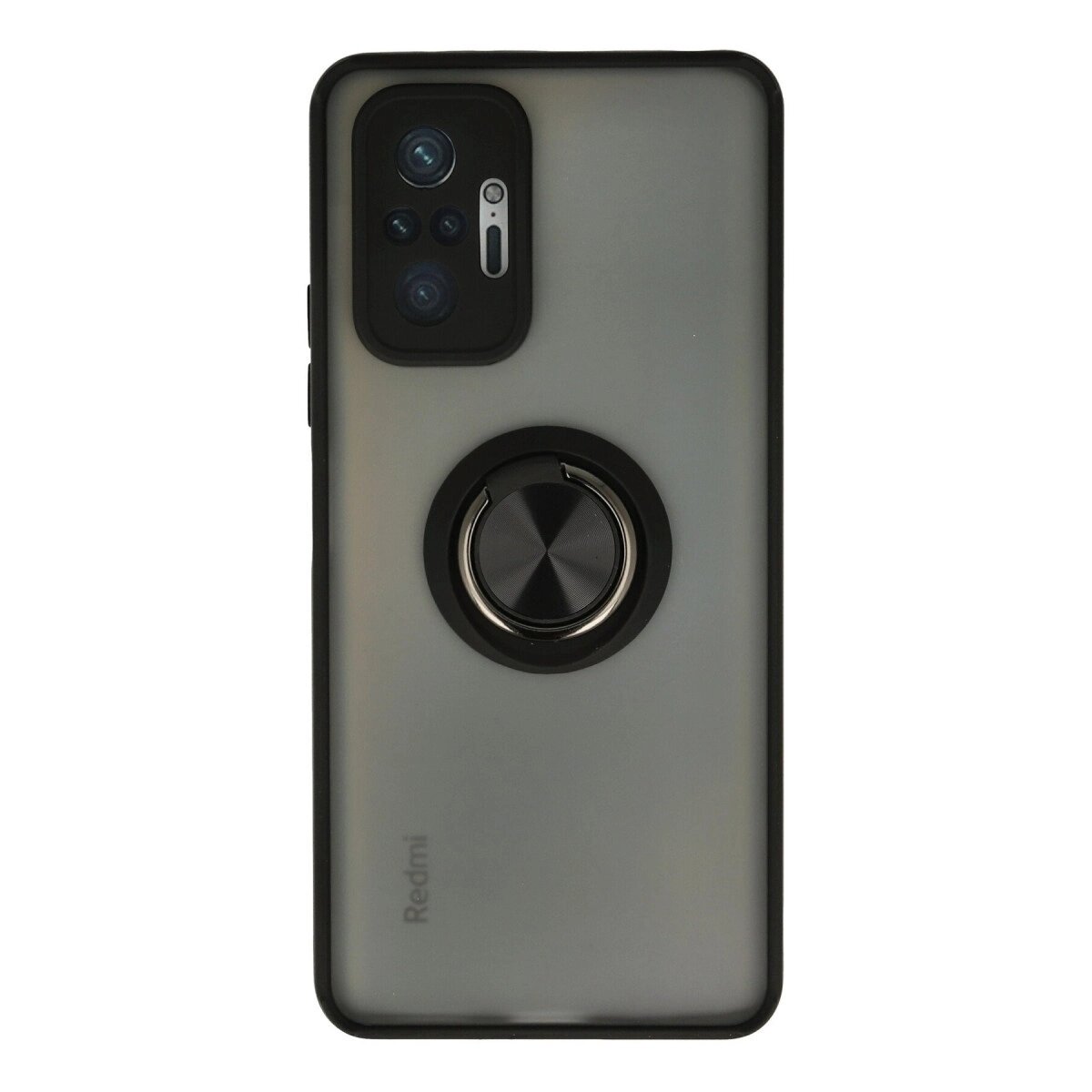 Xiaomi Redmi Note 10 Pro Kılıf Montreal Yüzüklü Silikon Kapak - Siyah