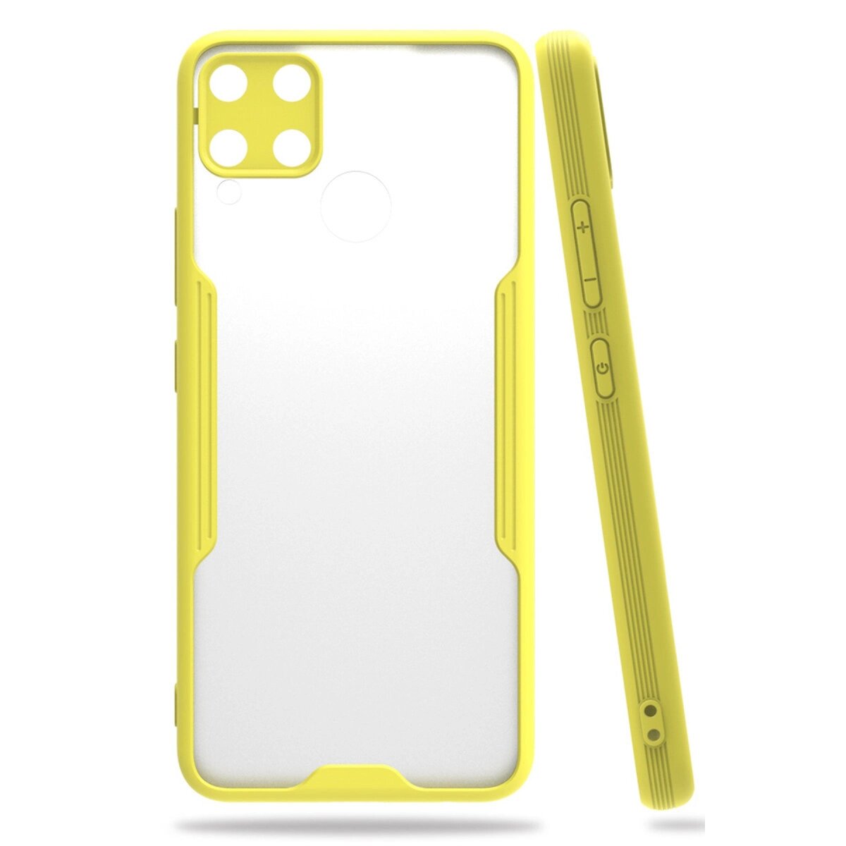 Realme C15 Kılıf Platin Silikon - Sarı Realme C15 Kılıf Platin Silikon - Sarı