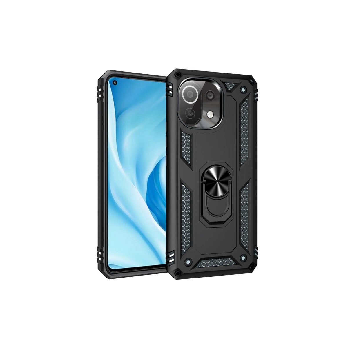 Xiaomi Mi 11 Lite Kılıf Sofya Yüzüklü Silikon Kapak - Siyah Xiaomi Mi 11 Lite Kılıf Sofya Yüzüklü Silikon Kapak - Siyah