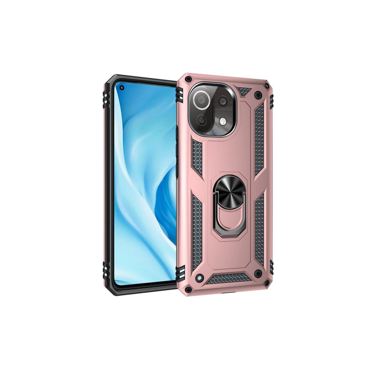 Xiaomi Mi 11 Lite Kılıf Sofya Yüzüklü Silikon Kapak - Rose Xiaomi Mi 11 Lite Kılıf Sofya Yüzüklü Silikon Kapak - Rose