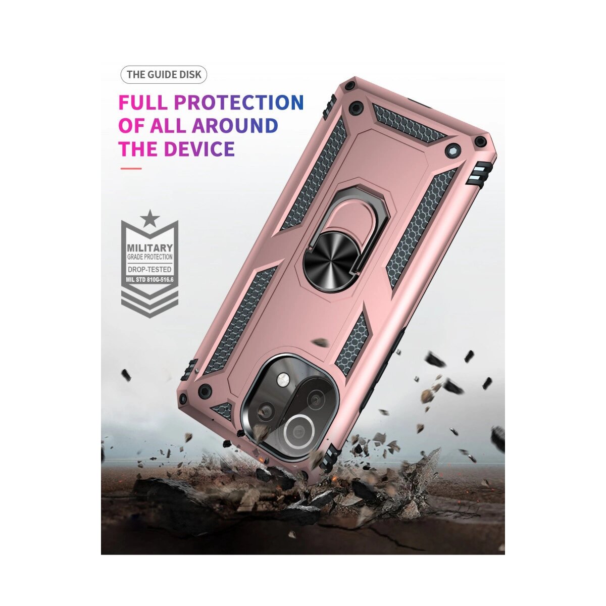 Xiaomi Mi 11 Lite Kılıf Sofya Yüzüklü Silikon Kapak - Rose Xiaomi Mi 11 Lite Kılıf Sofya Yüzüklü Silikon Kapak - Rose