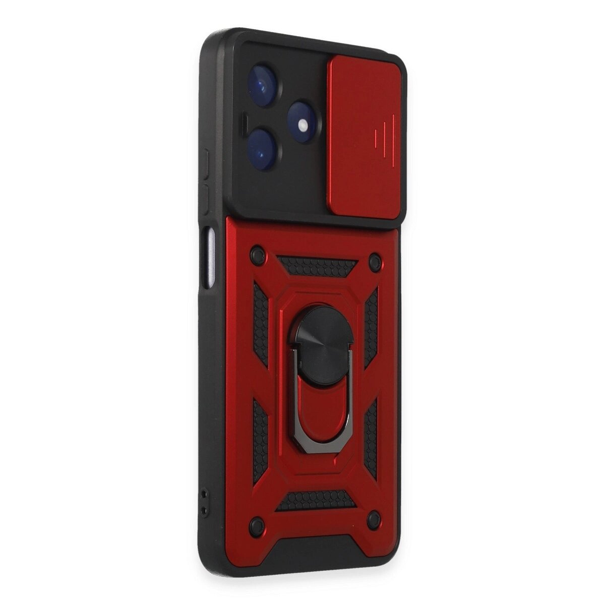 Realme C53 Kılıf Pars Lens Yüzüklü Silikon - Kırmızı Realme C53 Kılıf Pars Lens Yüzüklü Silikon - Kırmızı