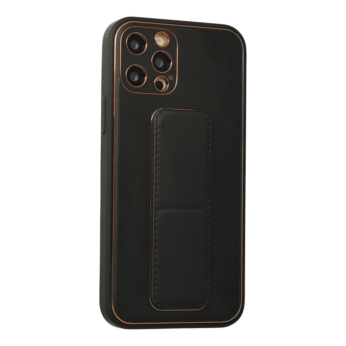 Apple İphone 12 Pro Kılıf Coco Deri Standlı Kapak - Siyah