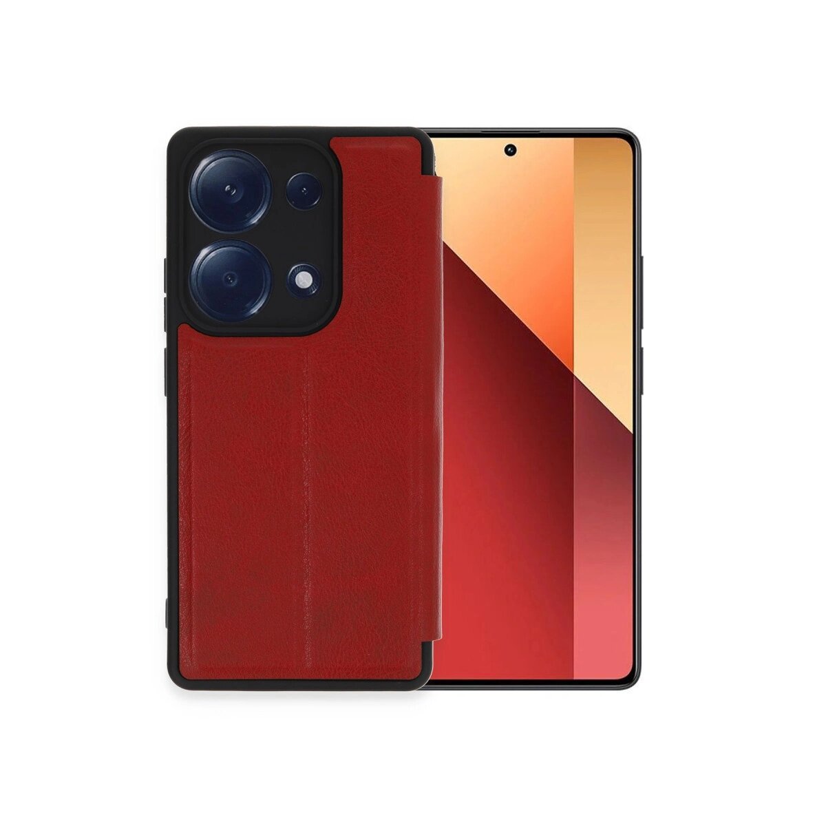 Xiaomi Redmi Note 13 Pro 4g Kılıf Flip Cover - Kırmızı Xiaomi Redmi Note 13 Pro 4g Kılıf Flip Cover - Kırmızı
