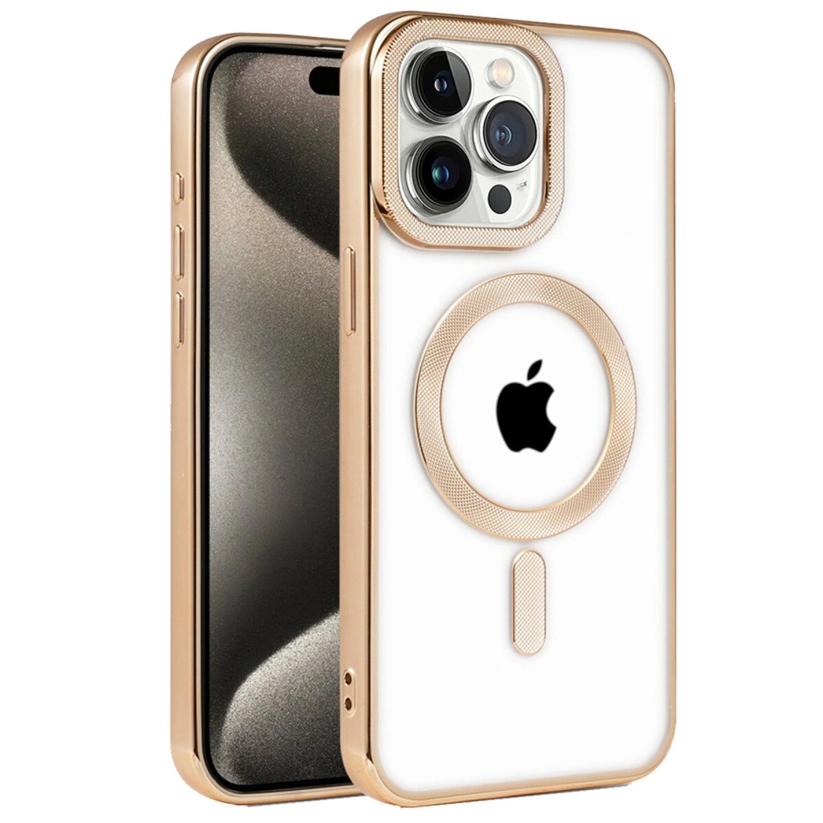 Apple İphone 14 Pro Kılıf Kronos Magsafe Kapak - Gold
