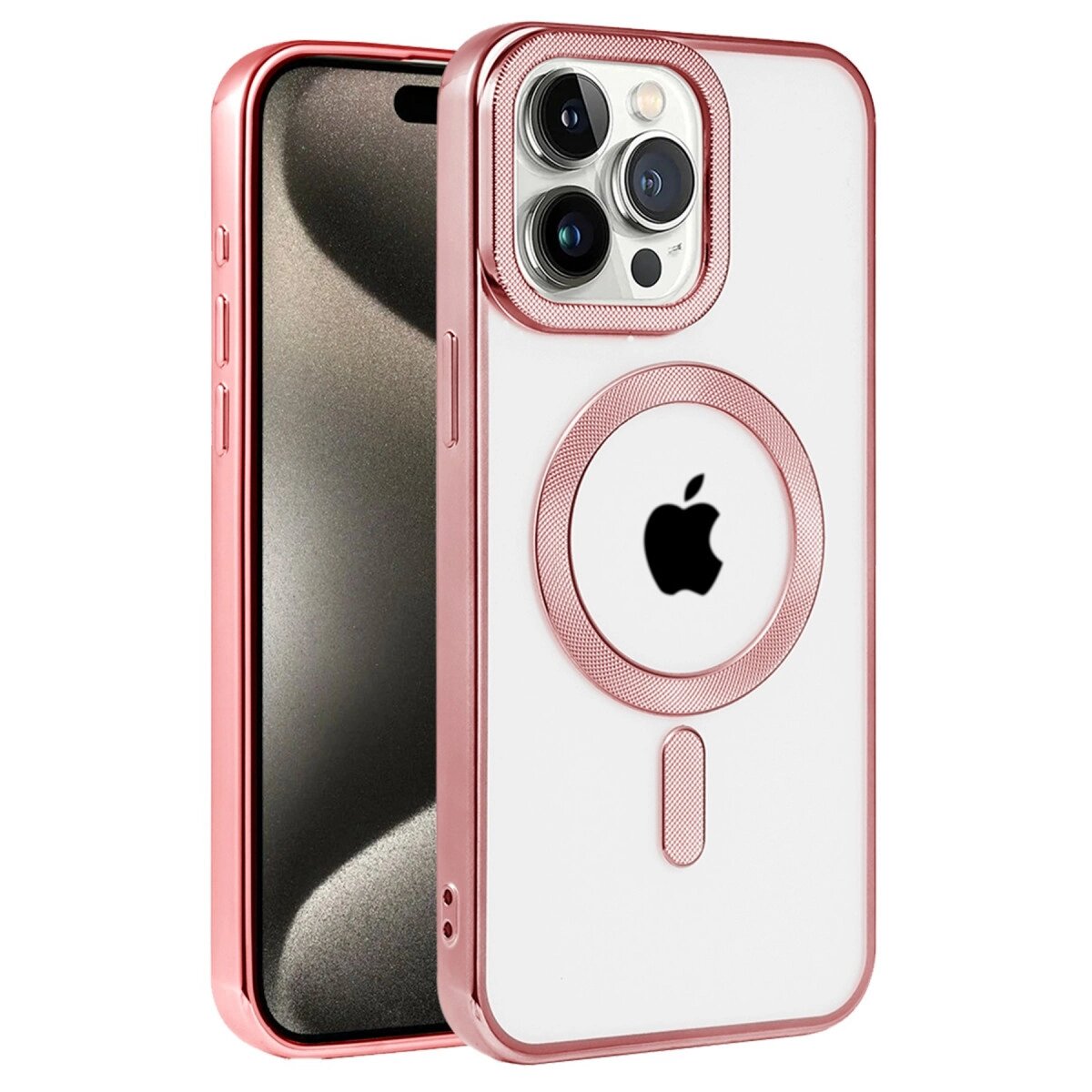Apple İphone 14 Pro Max Kılıf Kronos Magsafe Kapak - Rose Gold Apple İphone 14 Pro Max Kılıf Kronos Magsafe Kapak - Rose Gold