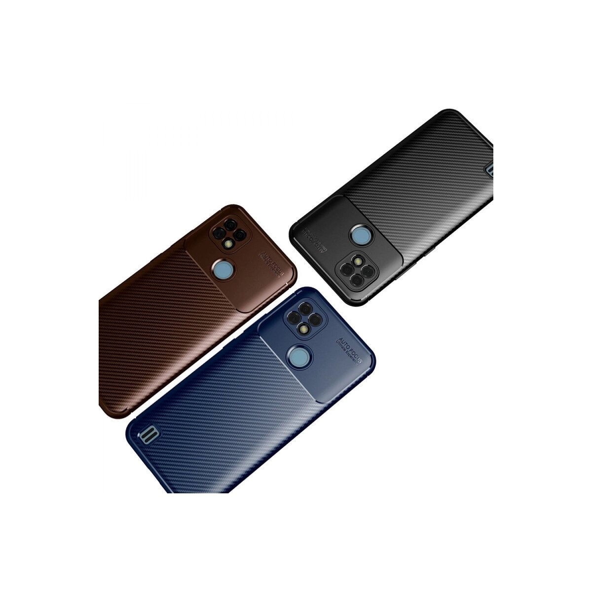 Realme C21 Kılıf Auto Focus Karbon Kapak - Siyah Realme C21 Kılıf Auto Focus Karbon Kapak - Siyah