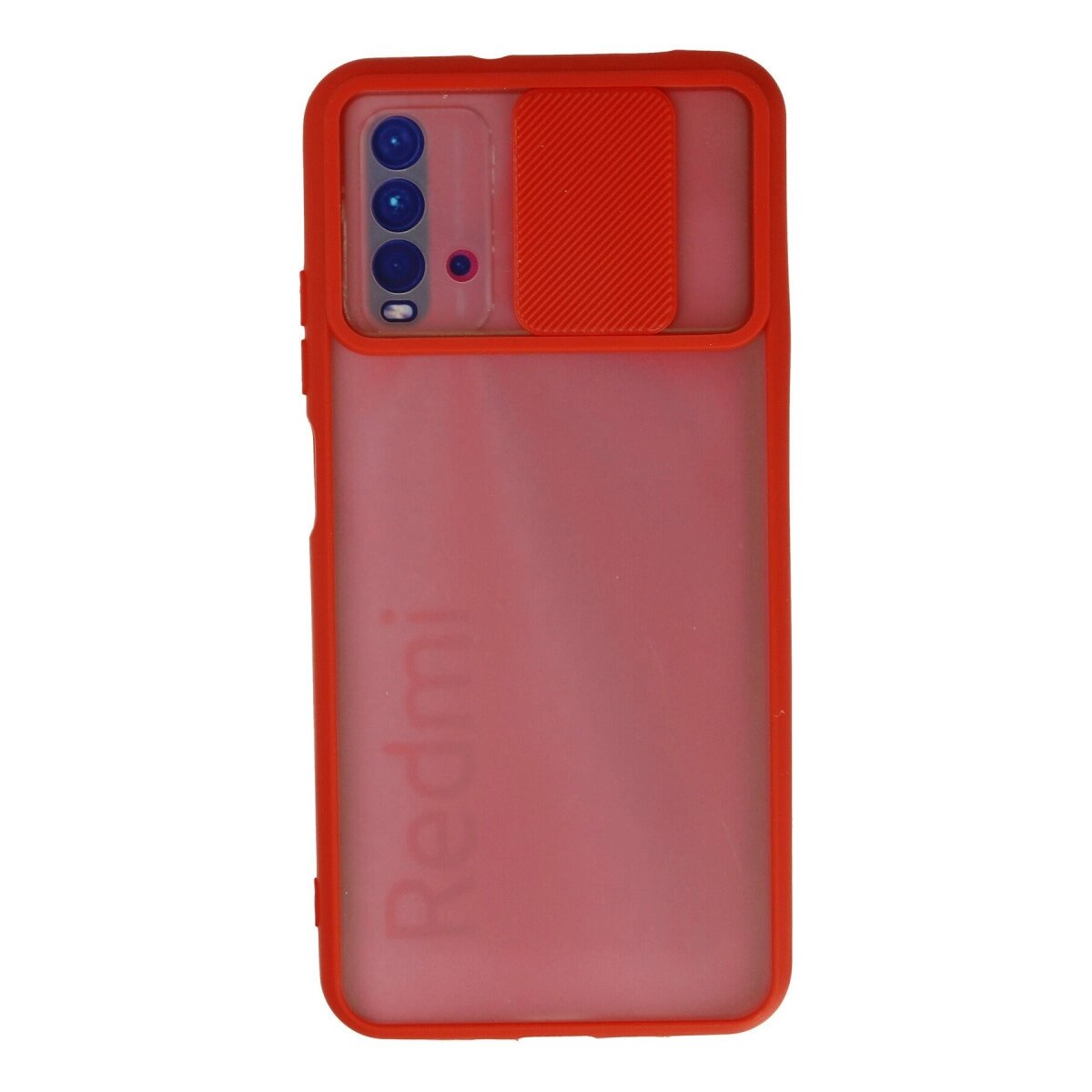 Xiaomi Redmi 9t Kılıf Palm Buzlu Kamera Sürgülü Silikon - Kırmızı Xiaomi Redmi 9t Kılıf Palm Buzlu Kamera Sürgülü Silikon - Kırmızı