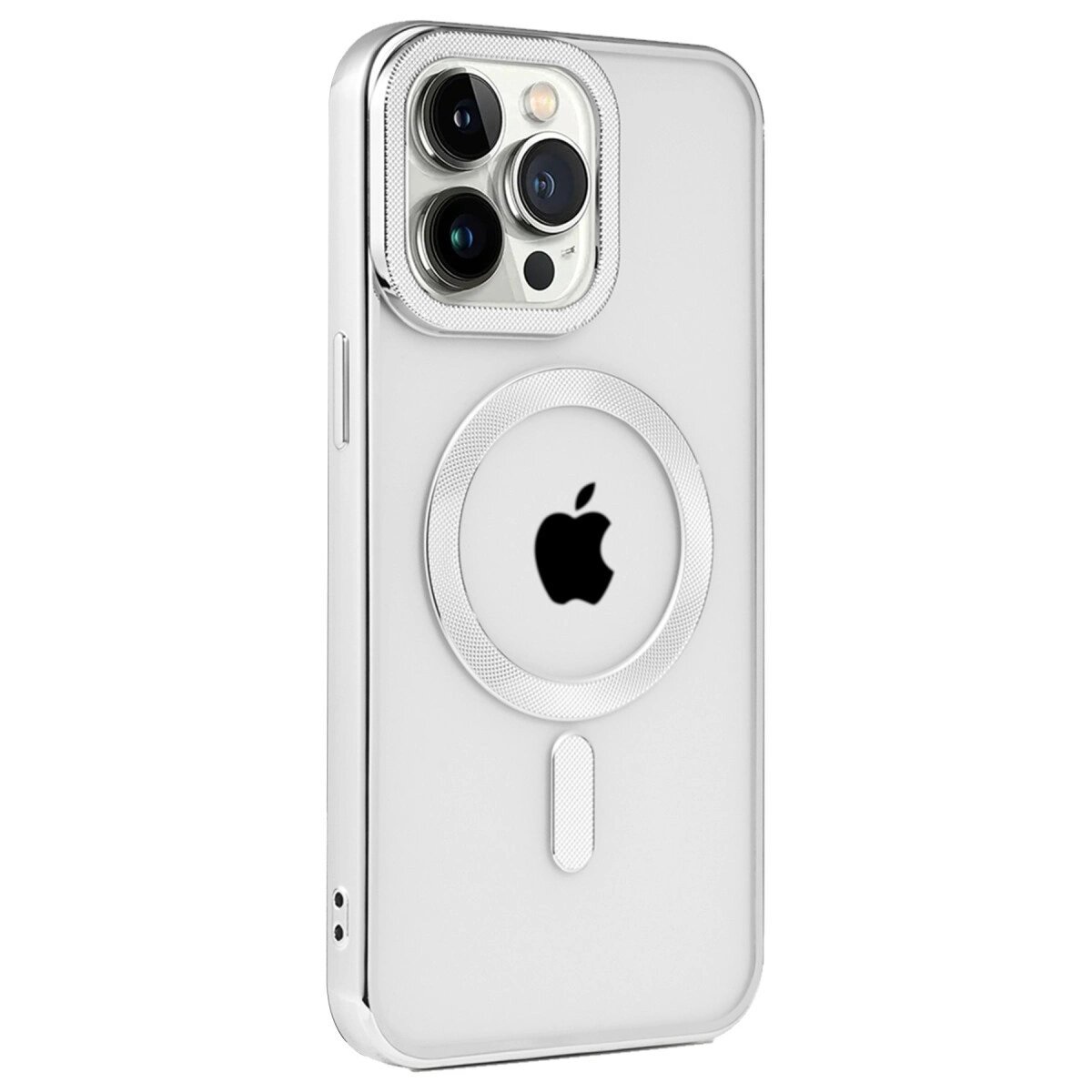 Apple İphone 15 Pro Kılıf Kronos Magsafe Kapak - Gümüş