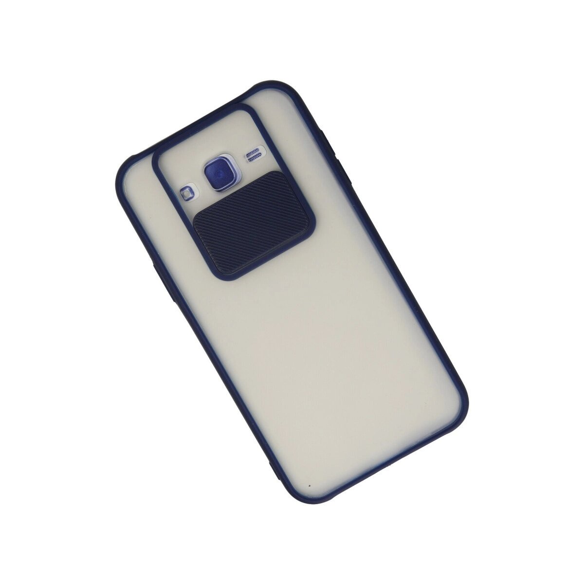 Samsung Galaxy J7 Kılıf Palm Buzlu Kamera Sürgülü Silikon - Lacivert