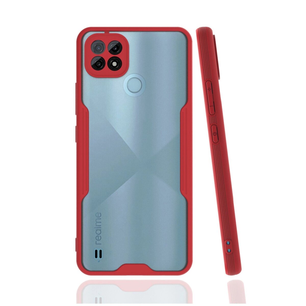 Realme C21 Kılıf Platin Silikon - Kırmızı Realme C21 Kılıf Platin Silikon - Kırmızı