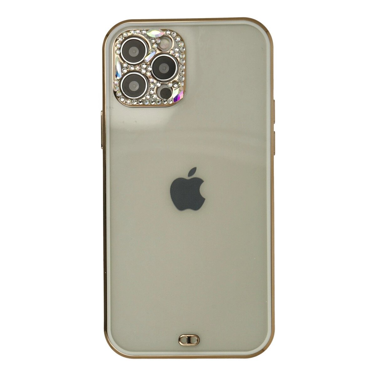 Apple İphone 12 Pro Max Kılıf Liva Taşlı Silikon - Beyaz
