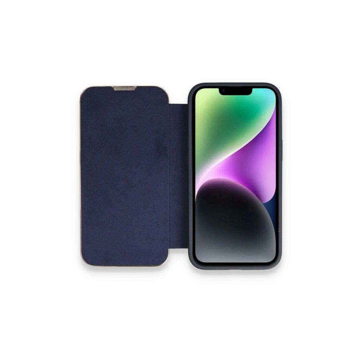 Apple İphone 14 Pro Kılıf Dolpin Kapaklı - Lacivert Apple İphone 14 Pro Kılıf Dolpin Kapaklı - Lacivert