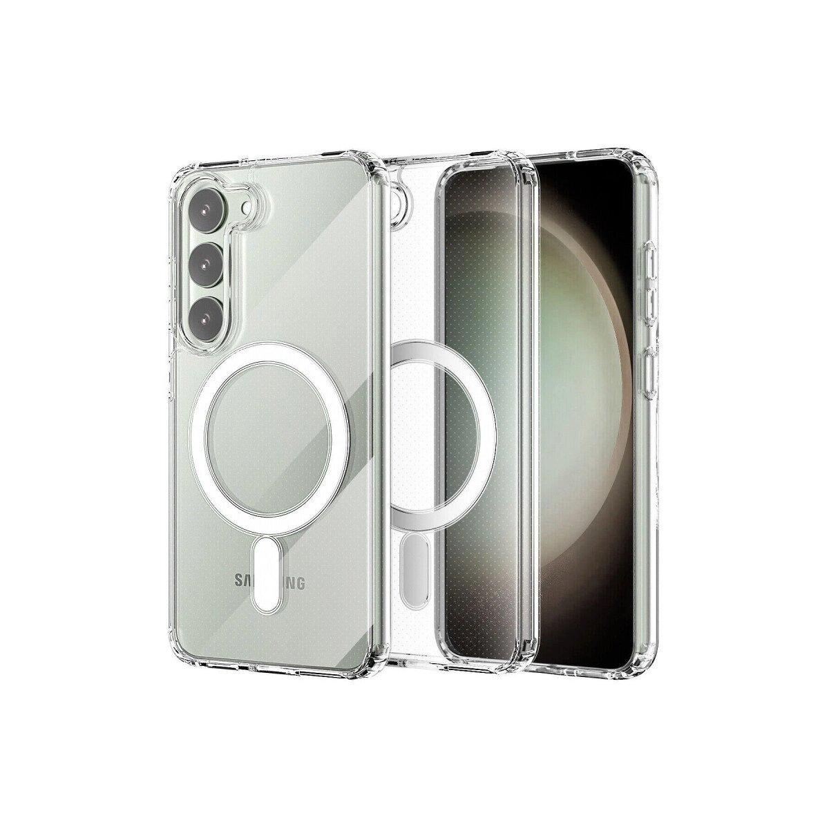 Samsung Galaxy S23 Kılıf Magneticsafe Şeffaf Silikon - Şeffaf Samsung Galaxy S23 Kılıf Magneticsafe Şeffaf Silikon - Şeffaf