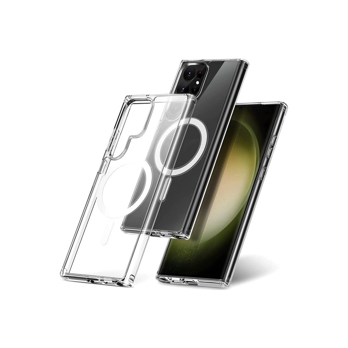 Samsung Galaxy S23 Ultra Kılıf Magneticsafe Şeffaf Silikon - Şeffaf Samsung Galaxy S23 Ultra Kılıf Magneticsafe Şeffaf Silikon - Şeffaf