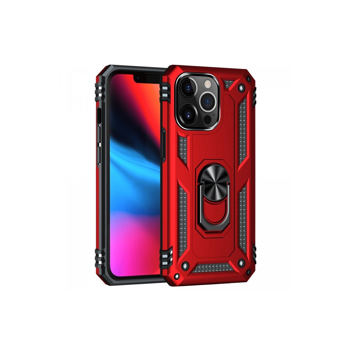 Apple İphone 13 Pro Max Kılıf Sofya Yüzüklü Silikon Kapak - Kırmızı Apple İphone 13 Pro Max Kılıf Sofya Yüzüklü Silikon Kapak - Kırmızı