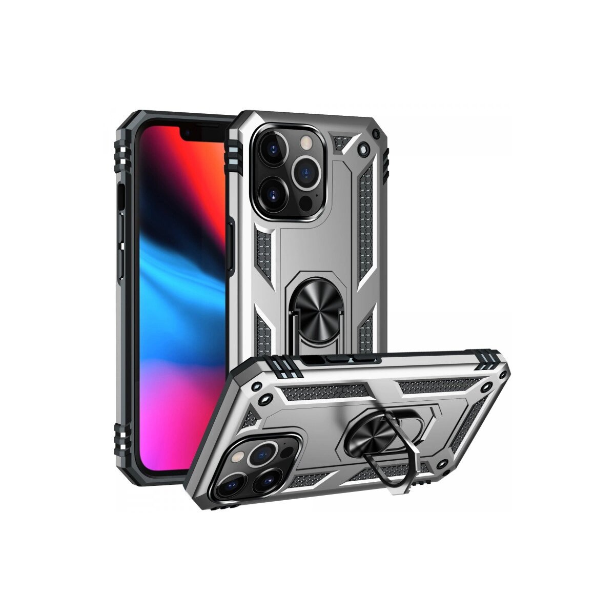 Apple İphone 13 Pro Max Kılıf Sofya Yüzüklü Silikon Kapak - Gümüş Apple İphone 13 Pro Max Kılıf Sofya Yüzüklü Silikon Kapak - Gümüş