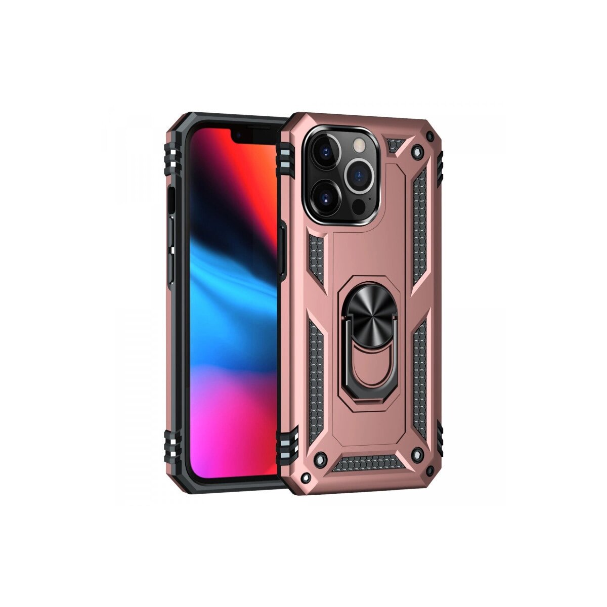 Apple İphone 13 Pro Max Kılıf Sofya Yüzüklü Silikon Kapak - Rose Apple İphone 13 Pro Max Kılıf Sofya Yüzüklü Silikon Kapak - Rose