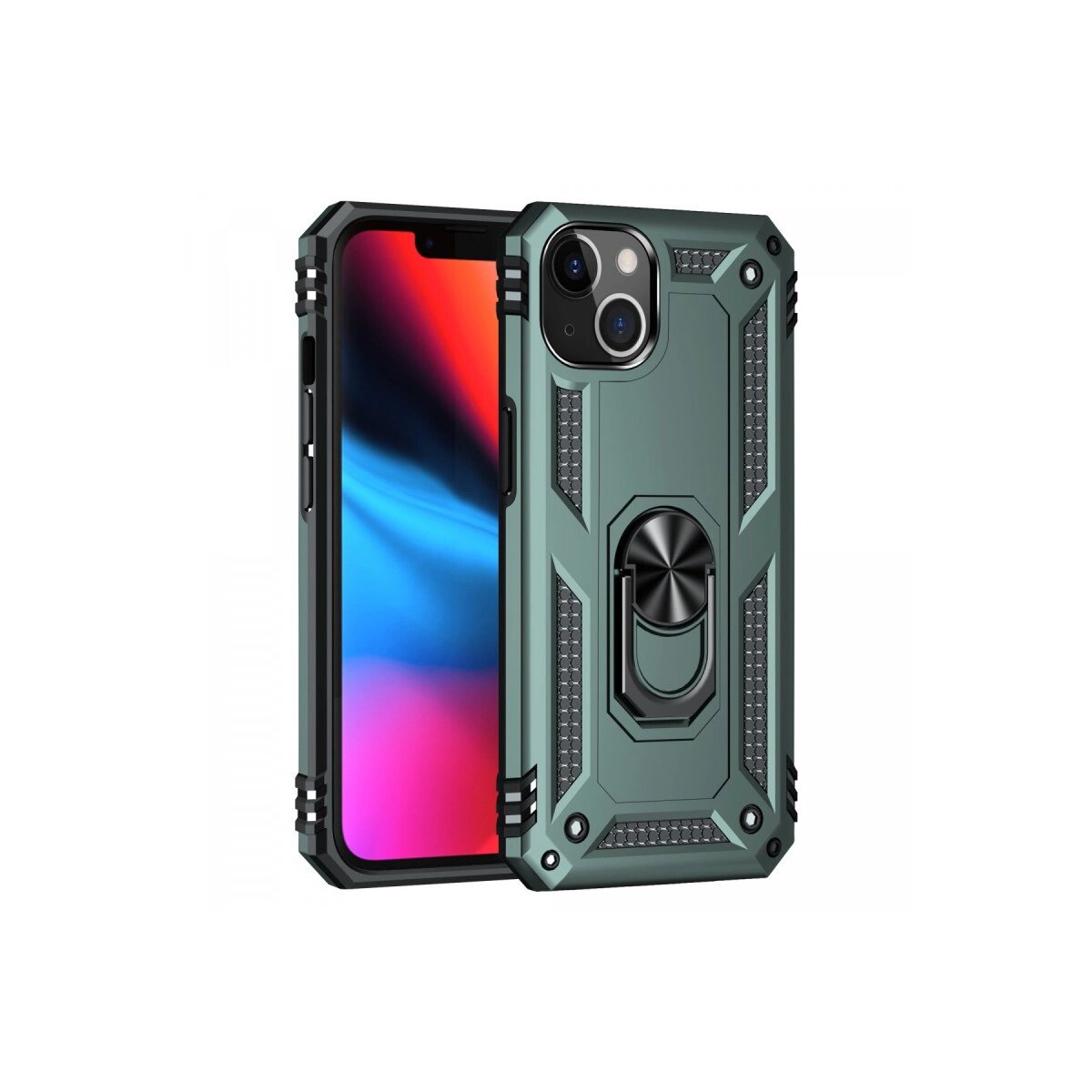 Apple İphone 13 Kılıf Sofya Yüzüklü Silikon Kapak - Yeşil Apple İphone 13 Kılıf Sofya Yüzüklü Silikon Kapak - Yeşil