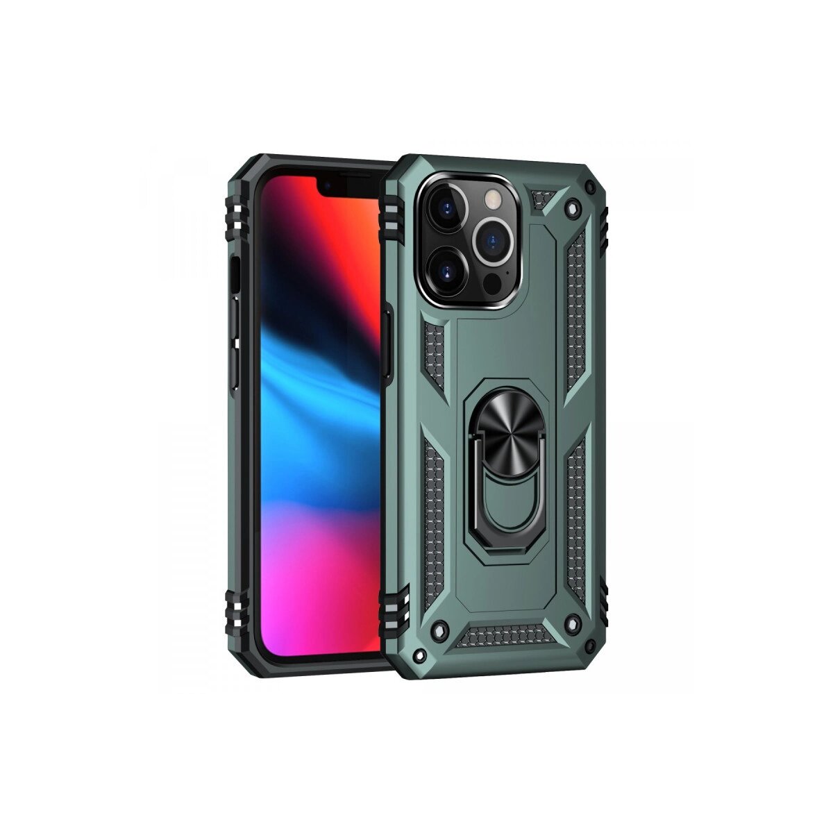 Apple İphone 13 Pro Kılıf Sofya Yüzüklü Silikon Kapak - Yeşil Apple İphone 13 Pro Kılıf Sofya Yüzüklü Silikon Kapak - Yeşil