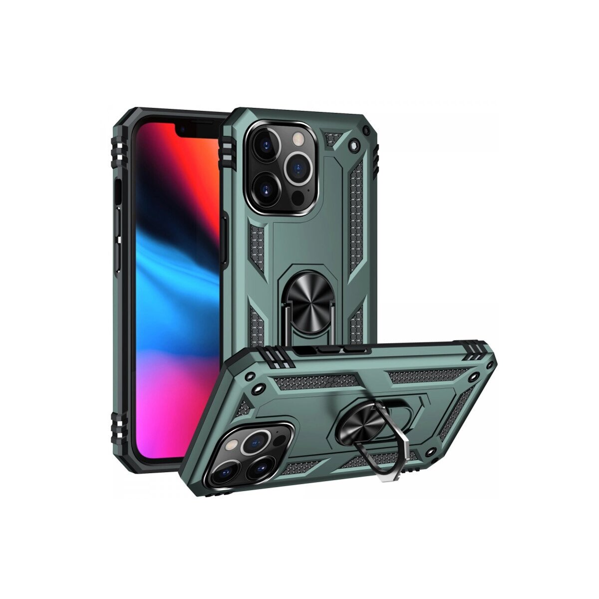 Apple İphone 13 Pro Kılıf Sofya Yüzüklü Silikon Kapak - Yeşil Apple İphone 13 Pro Kılıf Sofya Yüzüklü Silikon Kapak - Yeşil