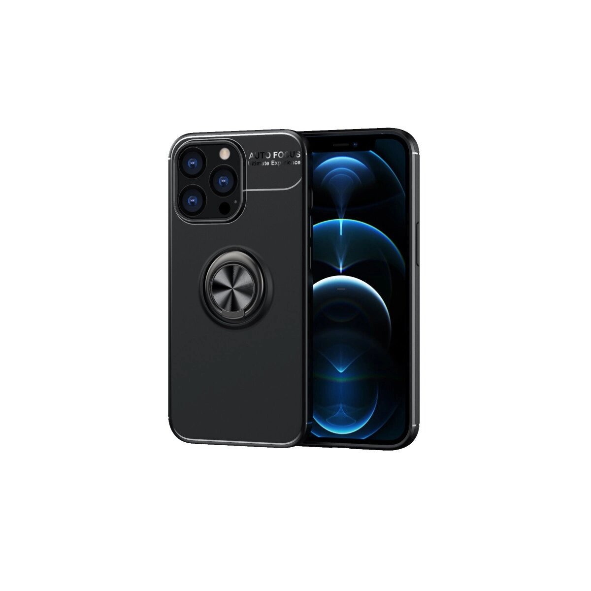 Apple İphone 13 Pro Kılıf Range Yüzüklü Silikon - Siyah Apple İphone 13 Pro Kılıf Range Yüzüklü Silikon - Siyah