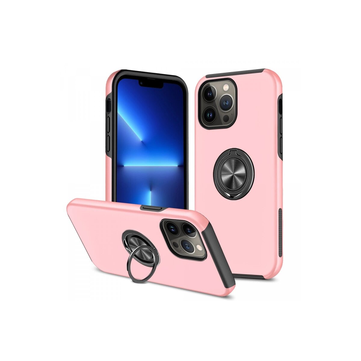 Apple İphone 13 Pro Max Kılıf Elit Yüzüklü Kapak - Pembe Apple İphone 13 Pro Max Kılıf Elit Yüzüklü Kapak - Pembe