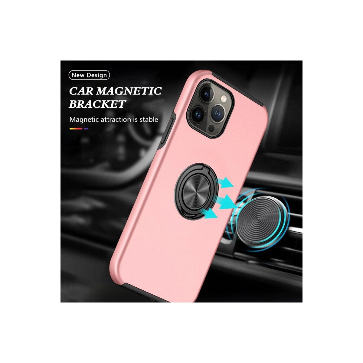 Apple İphone 13 Pro Max Kılıf Elit Yüzüklü Kapak - Pembe Apple İphone 13 Pro Max Kılıf Elit Yüzüklü Kapak - Pembe