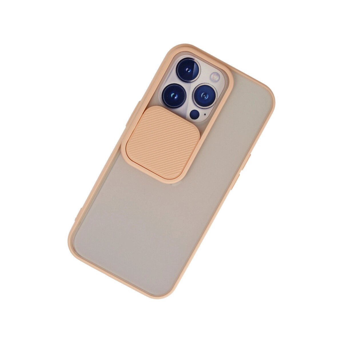 Apple İphone 13 Pro Kılıf Palm Buzlu Kamera Sürgülü Silikon - Pembe