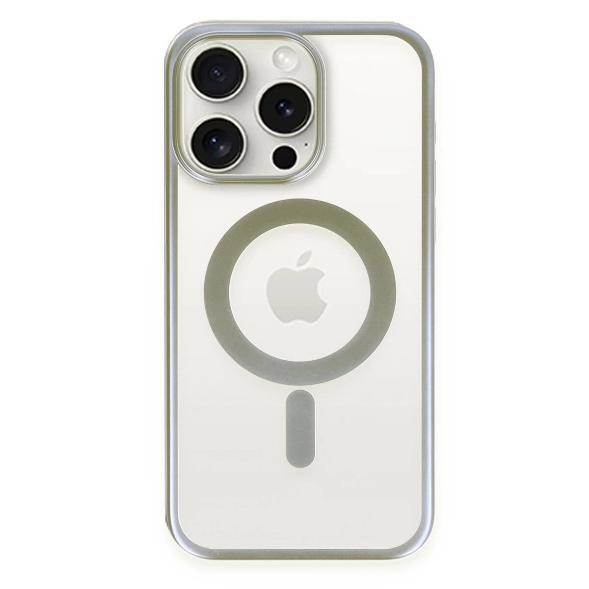 Apple İphone 15 Pro Kılıf Erozi Magsafe Kapak - Gri Apple İphone 15 Pro Kılıf Erozi Magsafe Kapak - Gri