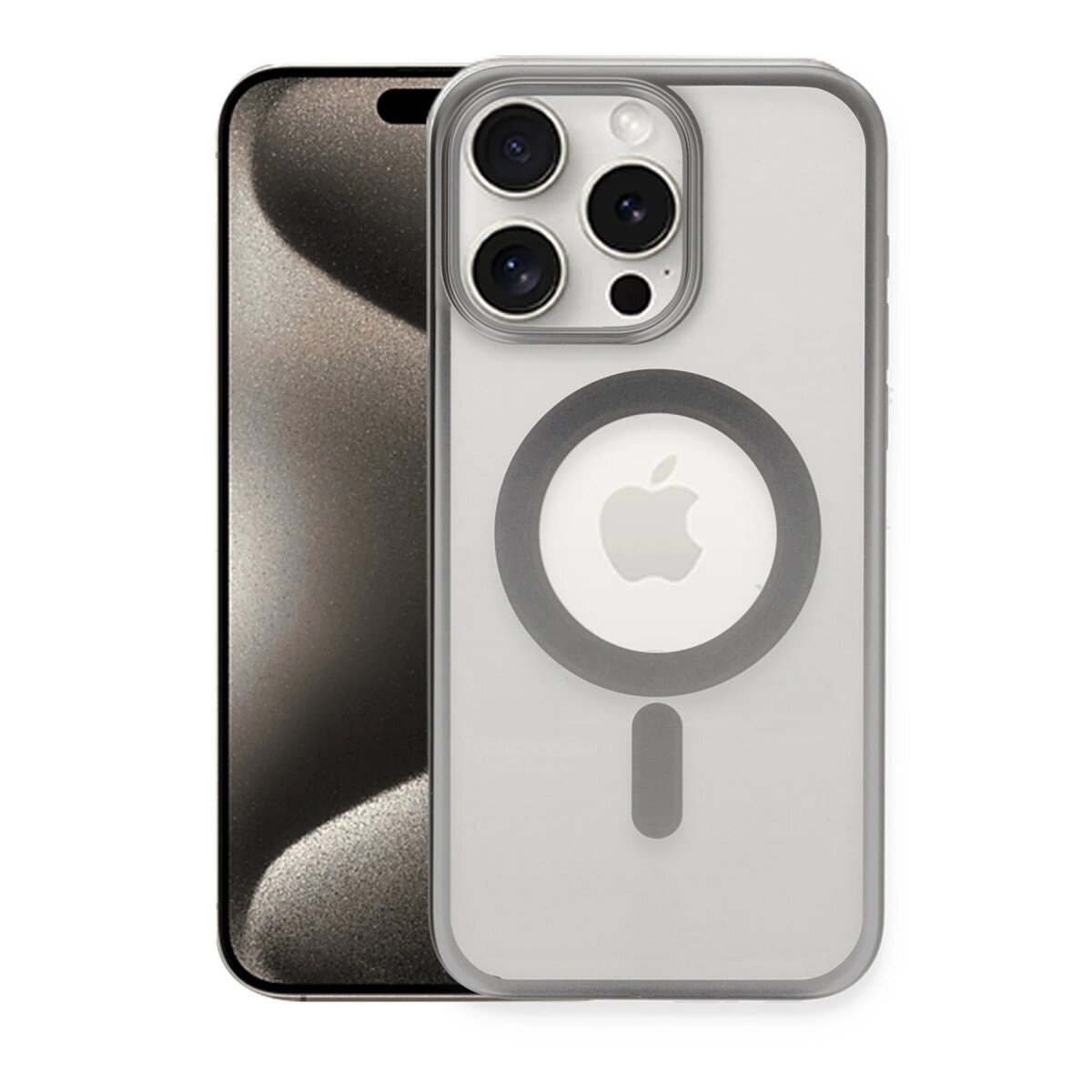 Apple İphone 15 Pro Max Kılıf Erozi Magsafe Kapak - Gümüş Apple İphone 15 Pro Max Kılıf Erozi Magsafe Kapak - Gümüş