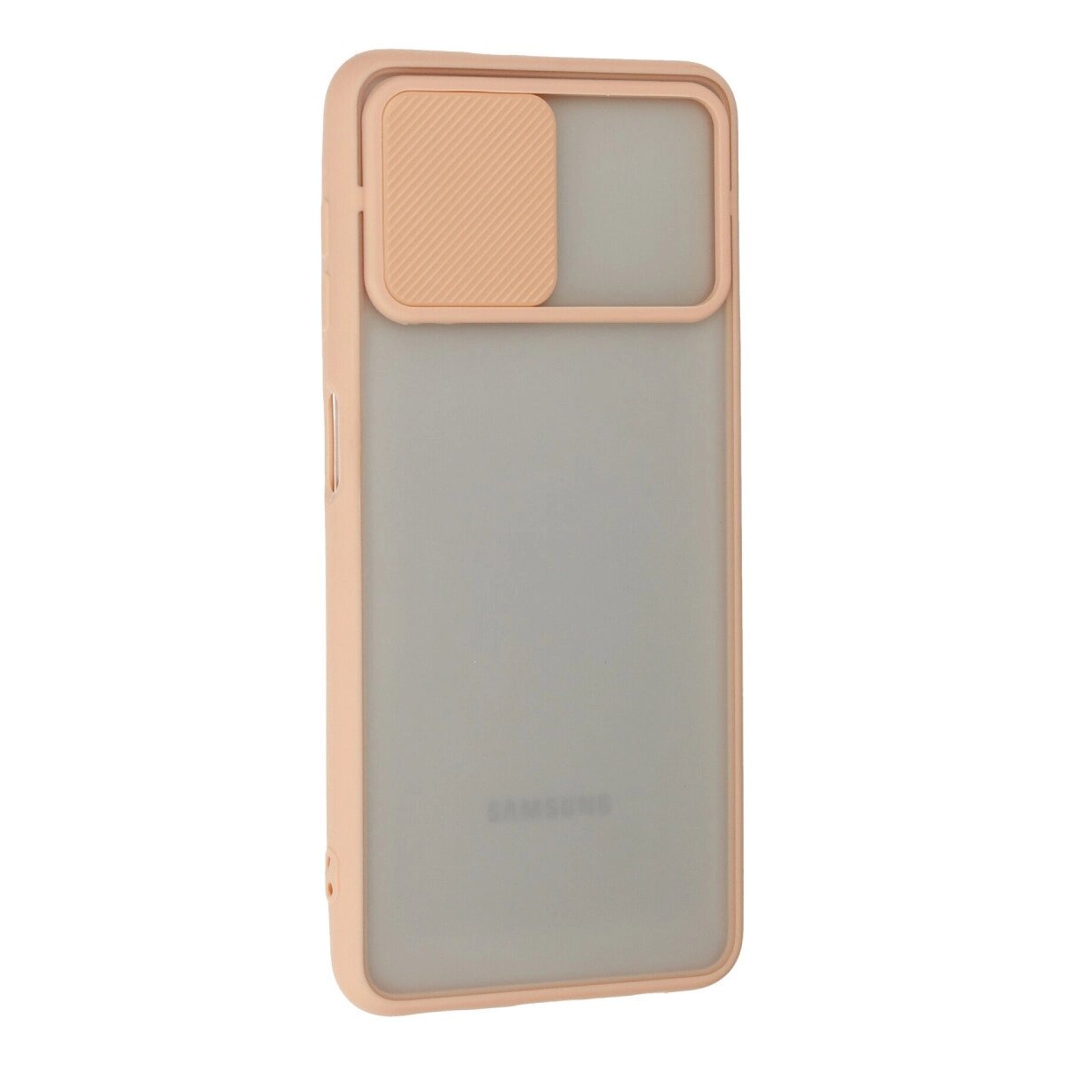 Samsung Galaxy A22 Kılıf Palm Buzlu Kamera Sürgülü Silikon - Pembe Samsung Galaxy A22 Kılıf Palm Buzlu Kamera Sürgülü Silikon - Pembe