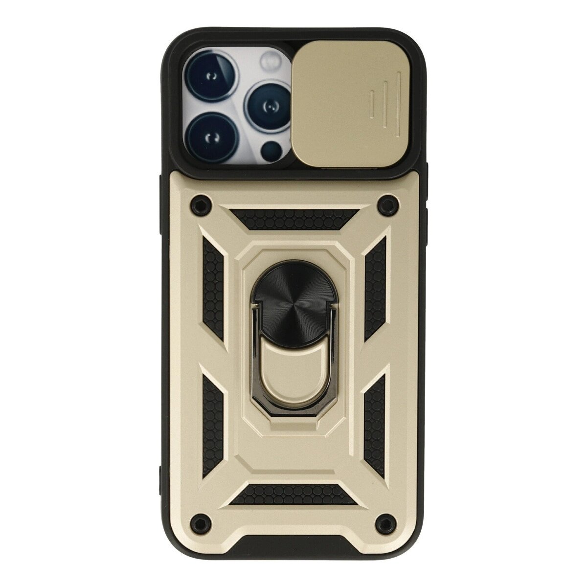 Apple İphone 13 Pro Max Kılıf Pars Lens Yüzüklü Silikon - Gold Apple İphone 13 Pro Max Kılıf Pars Lens Yüzüklü Silikon - Gold