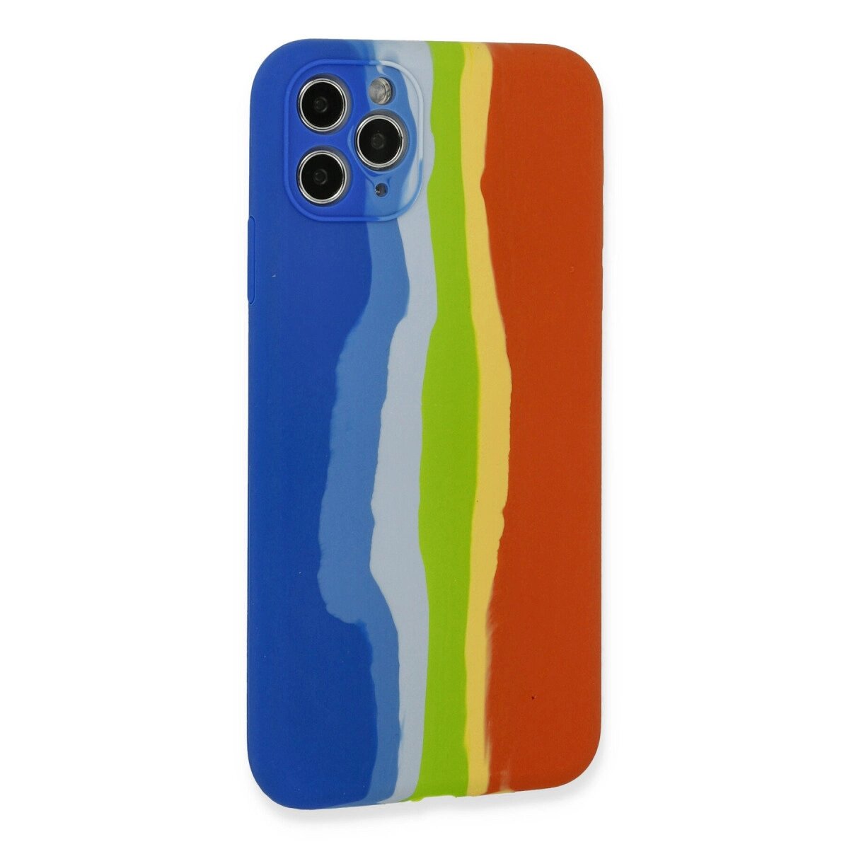Apple İphone 11 Pro Kılıf Ebruli Lansman Silikon - Mavi-turuncu Apple İphone 11 Pro Kılıf Ebruli Lansman Silikon - Mavi-turuncu