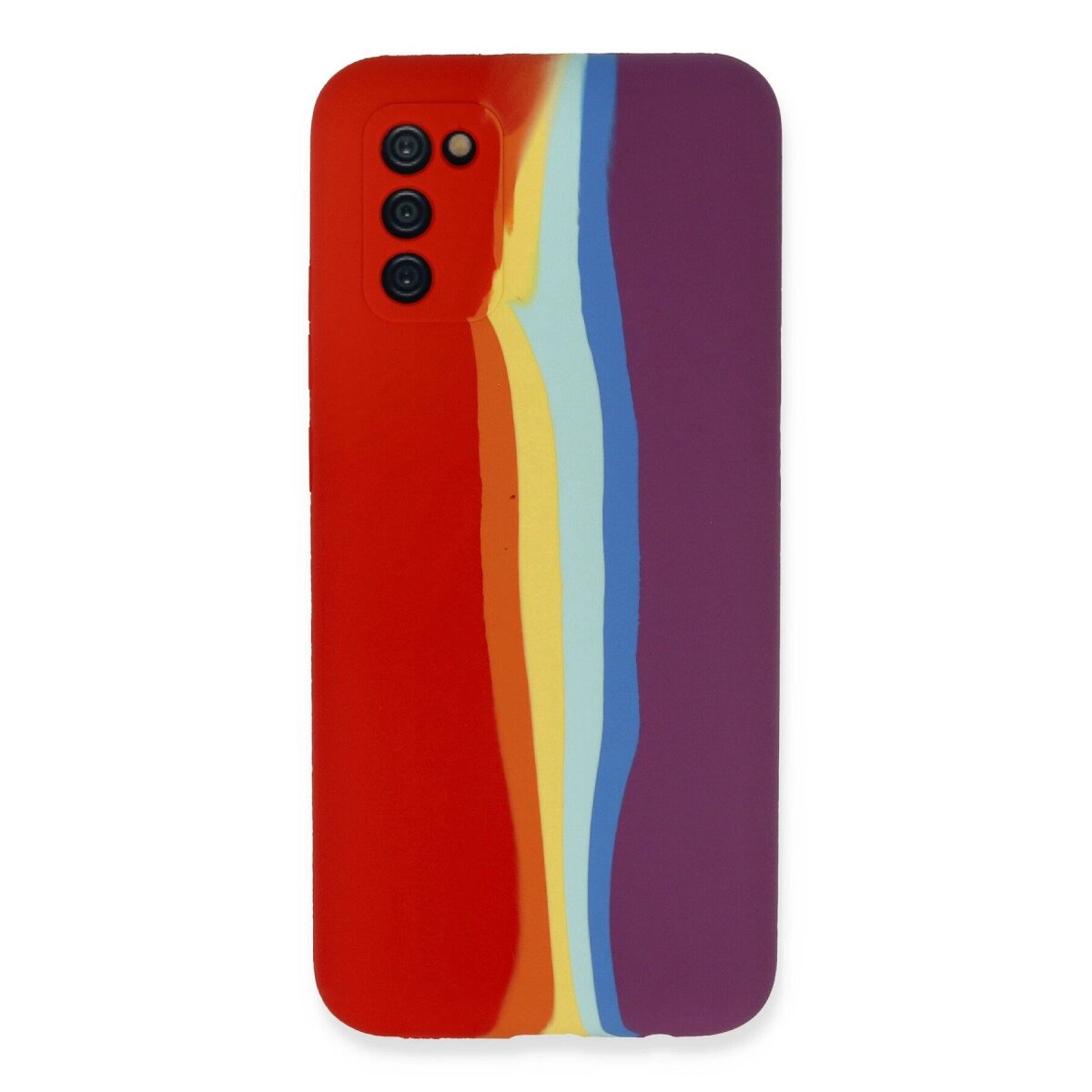 Samsung Galaxy A03s Kılıf Ebruli Lansman Silikon - Kırmızı-mor Samsung Galaxy A03s Kılıf Ebruli Lansman Silikon - Kırmızı-mor