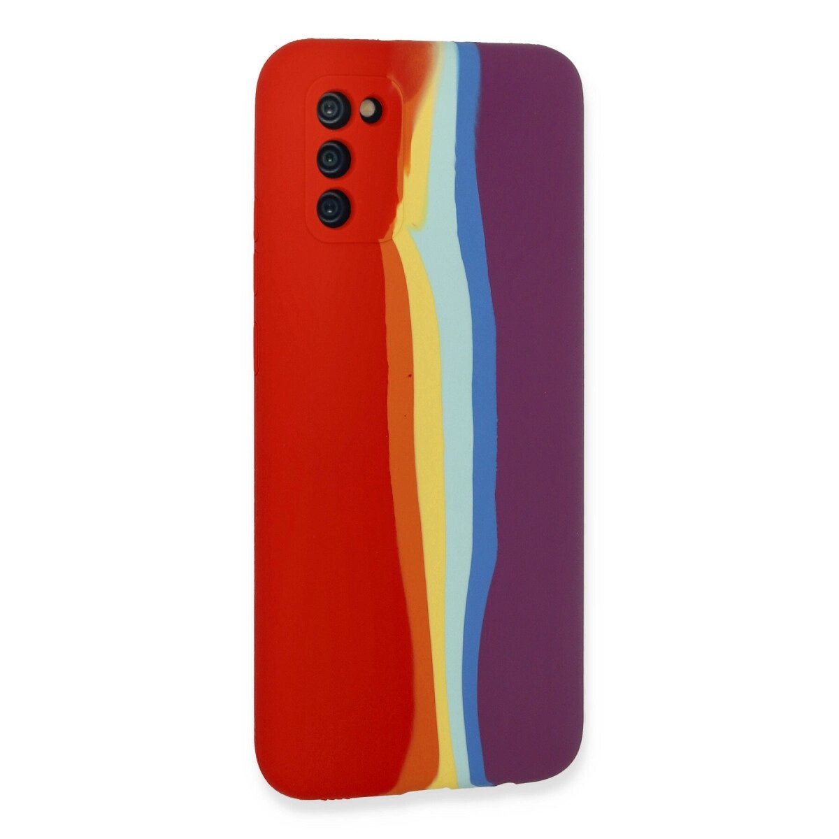 Samsung Galaxy A03s Kılıf Ebruli Lansman Silikon - Kırmızı-mor Samsung Galaxy A03s Kılıf Ebruli Lansman Silikon - Kırmızı-mor